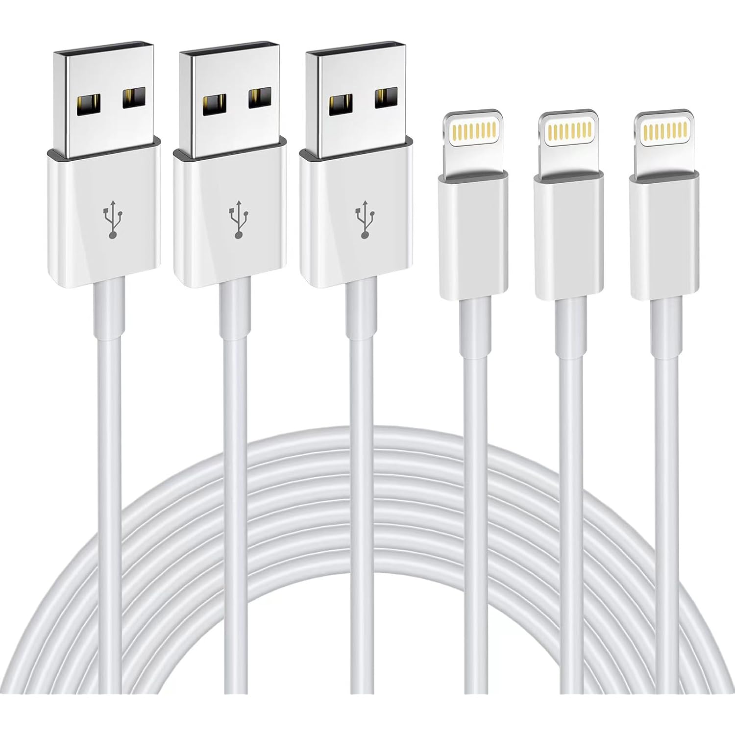 iPhone Charger 3Pack 6FT MFi Certified USB A to Lightning Cable Fast Charging Cords Apple Charger Compatible with iPhone 14 13 12 11 XS XR X Pro Max Mini 8 7 6S 6 Plus 5S SE iPad iPod Airpods