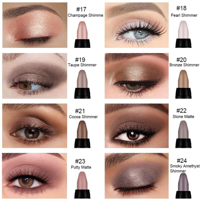 evpct 8Pcs Cream Eye Shadow Stick Set – Waterproof, Matte & Shimmer, 03 | Vabrol - Image 2