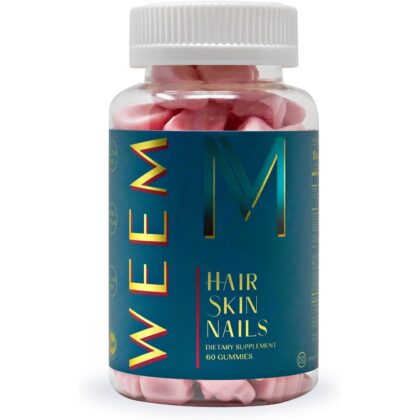 Weem Hair Gummies Dietary Supplement 60 Gummies | Vitamins & Powerful Ingredients For Stronger Hair, Skin and Nails